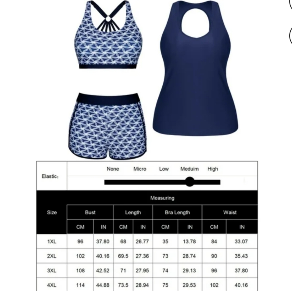 Amazon 3 Piece Tankini Swimsuit - Picture 2 of 9